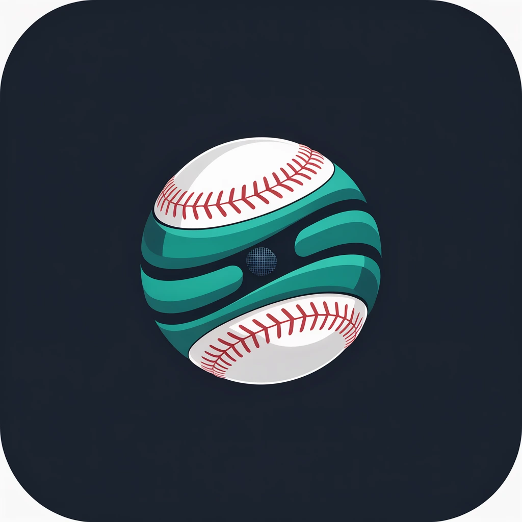 PitchProphet's stylised baseball emblem with green bands